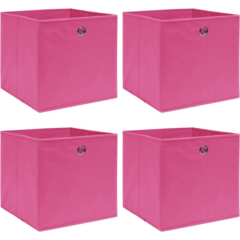

Cajas de almacenaje 4 unidades tela rosa 32x32x32 cm