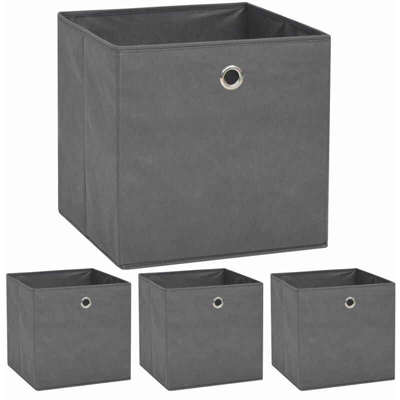 

Cajas de almacenaje 4 unidades textil no tejido 32x32x32cm gris