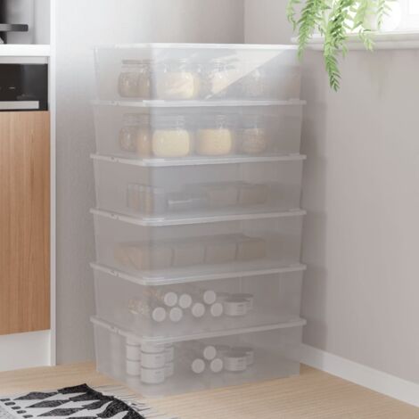 Cajas de almacenaje apilables 6 uds plástico 25 L vidaXL