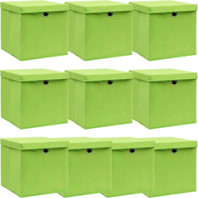 

Cajas de almacenaje con tapas 10 uds tela verde 32x32x32 cm - Verde - Vidaxl