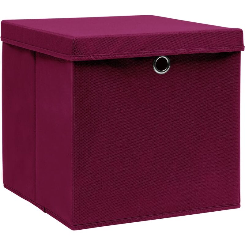

Cajas de almacenamiento con tapa 4 uds 28x28x28 cm rojo oscuro - Rojo - Vidaxl