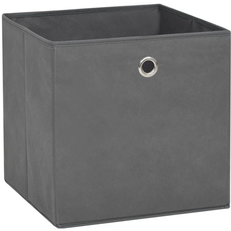 Cajas de almacenaje 4 uds tela no tejida gris 28x28x28 cm Vidaxl