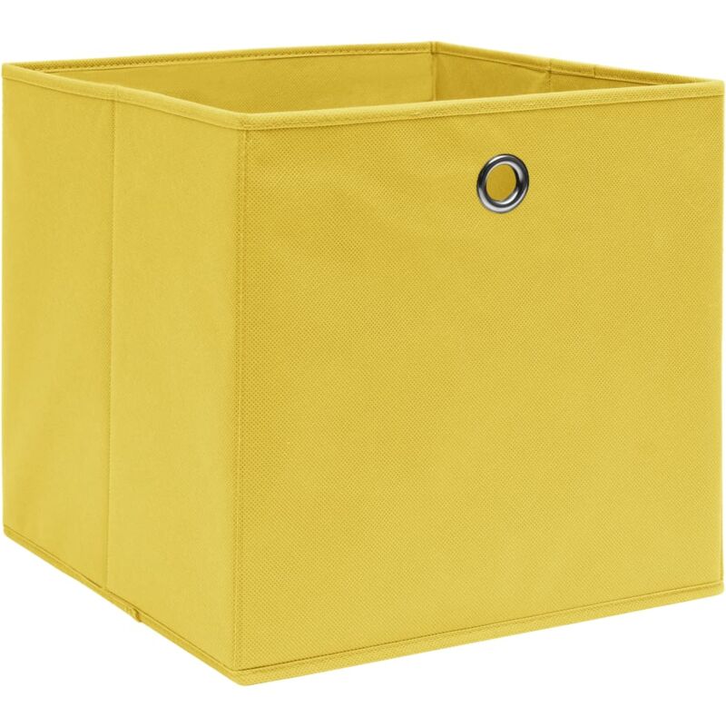 Cajas de almacenaje 4 uds tela no tejida amarillo 28x28x28 cm vidaXL