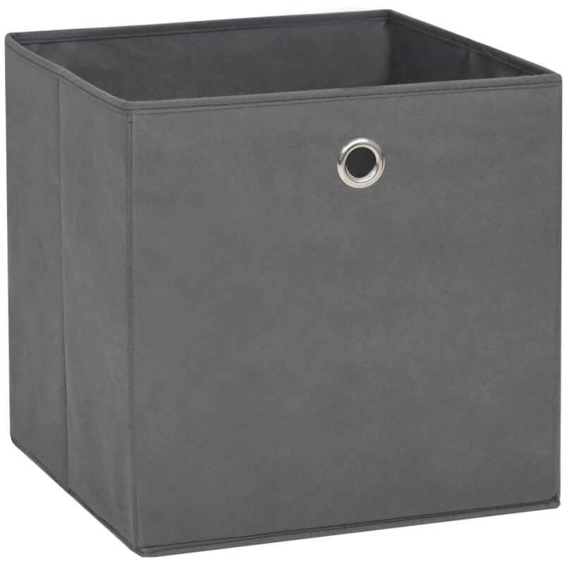 Cajas de almacenaje 10 uds tela no tejida gris 28x28x28 cm vidaXL