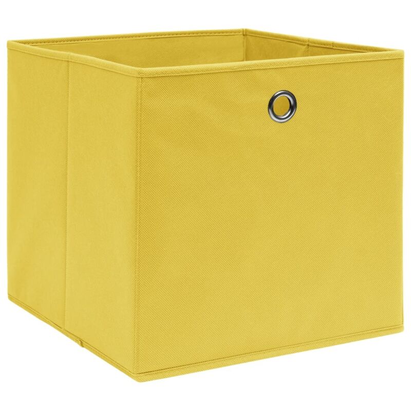 Cajas de almacenaje 10 uds tela no tejida amarillo 28x28x28 cm Vidaxl