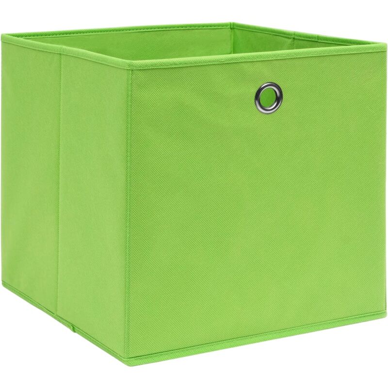 Cajas de almacenaje 10 uds tela no tejida verde 28x28x28 cm Vidaxl