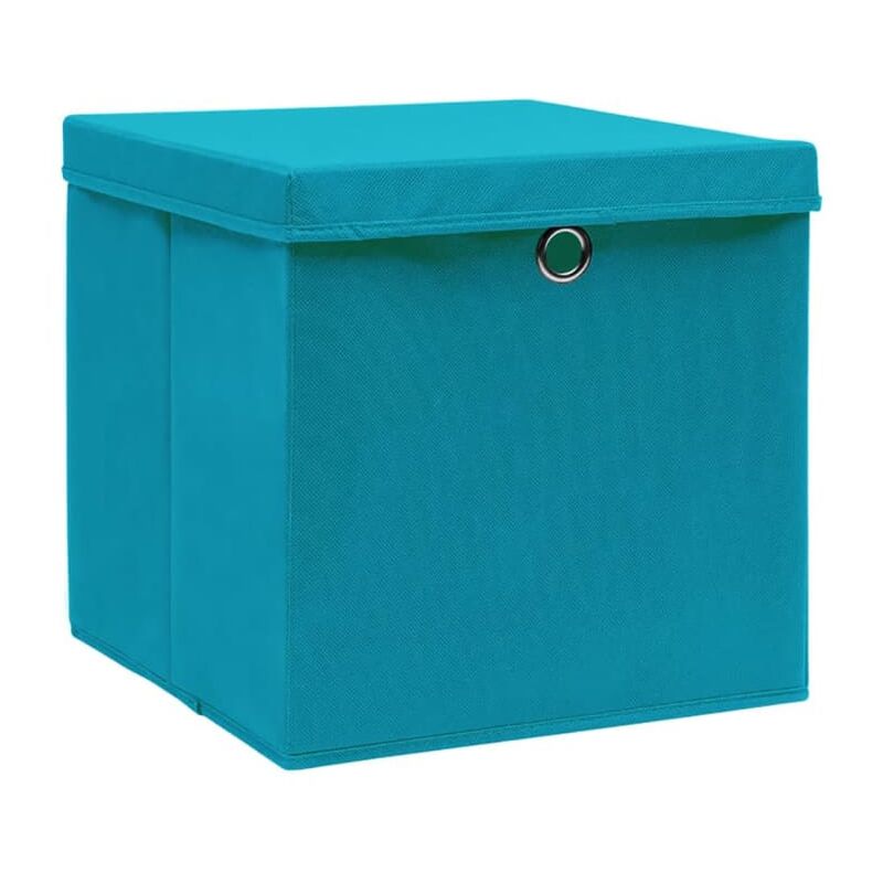 Vidaxl - Cajas de almacenaje con tapas 4 uds azul bebé 28x28x28 cm