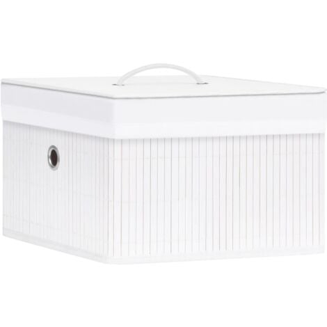 Cajas de almacenamiento de bambú 4 unidades blanco vidaXL