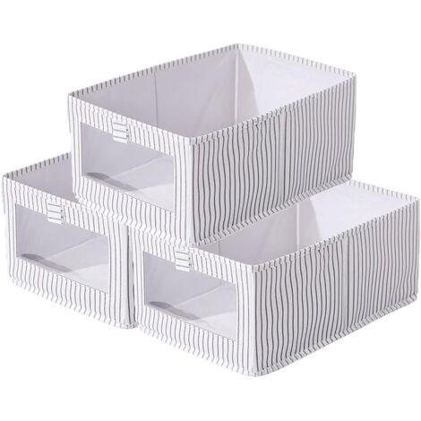 Cajas de almacenamiento plegables con ventana transparente, cesta de almacenamiento de cartón con asa para armario o vestidor.