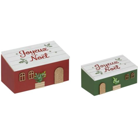 CAJAS DE MADERA CASA X2 - Feeric lights & christmas