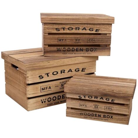Cajas de madera impresas set 3 pzas 42x31x24h-36x25x20h-30x19x16h cm
