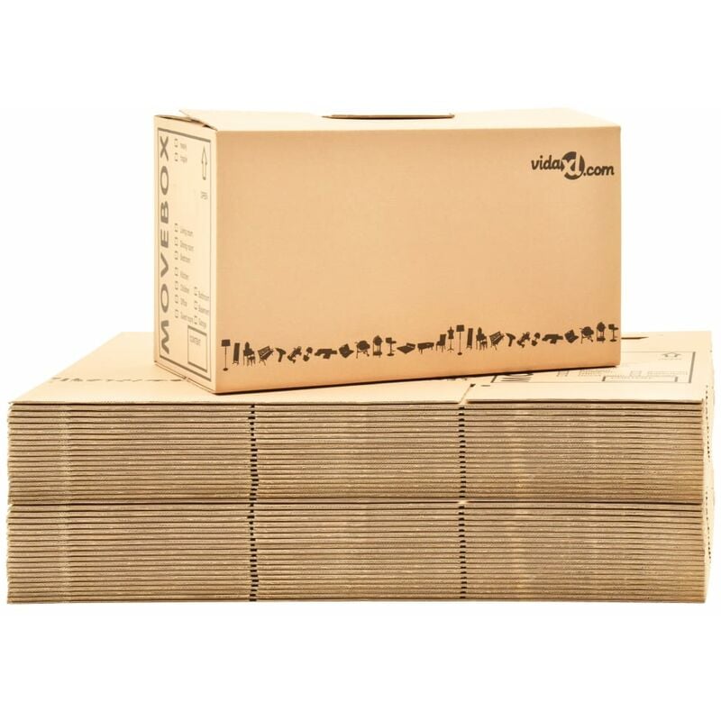 

Cajas de mudanza 40 unidades cartón XXL 60x33x34 cm - Marrón - Vidaxl