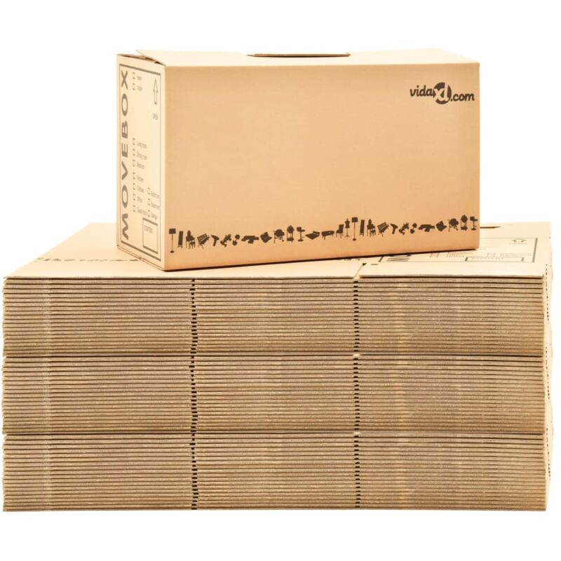 

Cajas de mudanza 60 unidades cartón XXL 60x33x34 cm - Marrón - Vidaxl