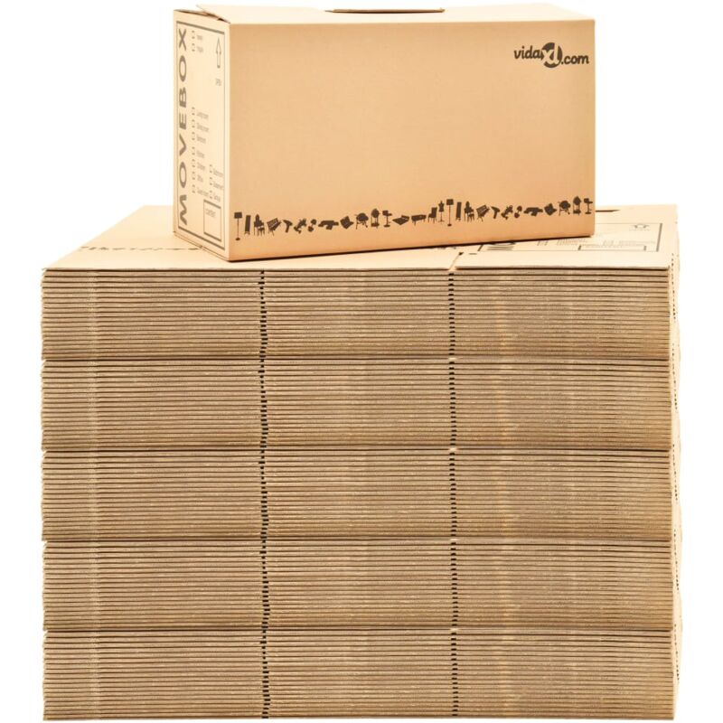 

Cajas de mudanza 100 unidades cartón XXL 60x33x34 cm - Marrón - Vidaxl