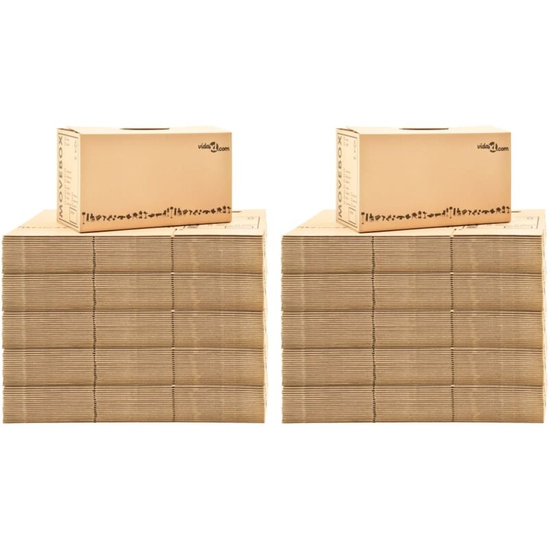 

Cajas de mudanza 200 unidades cartón XXL 60x33x34 cm - Marrón - Vidaxl