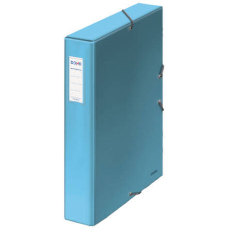 CAJAS DE PROYECTOS CARTÓN FORRADO LOMO DE 5 CM AZUL CLARO CON ETIQUETA 245X350X50 DOHE 10360