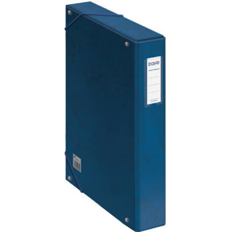 CAJAS DE PROYECTOS CARTÓN FORRADO LOMO DE 5 CM AZUL CON ETIQUETA 245X350X50 DOHE 09728