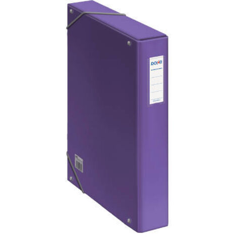 CAJAS DE PROYECTOS CARTÓN FORRADO LOMO DE 5 CM MORADO CON ETIQUETA 245X350X50 DOHE 10363