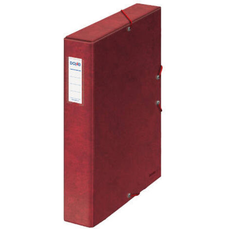 CAJAS DE PROYECTOS CARTÓN FORRADO LOMO DE 5 CM ROJO CON ETIQUETA 245X350X50 DOHE 09729