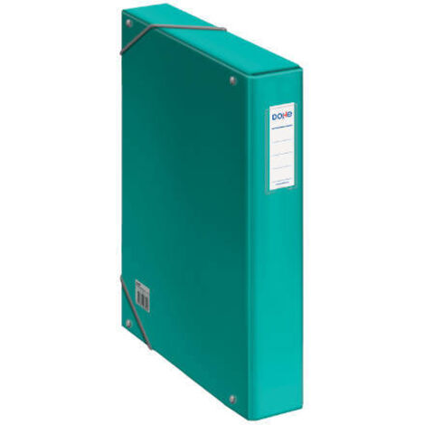CAJAS DE PROYECTOS CARTÓN FORRADO LOMO DE 5 CM VERDE CLARO CON ETIQUETA 245X350X50 DOHE 10361