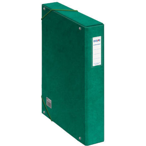 CAJAS DE PROYECTOS CARTÓN FORRADO LOMO DE 5 CM VERDE CON ETIQUETA 245X350X50 DOHE 09730