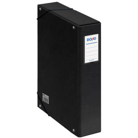 CAJAS DE PROYECTOS CARTÓN FORRADO LOMO DE 7 CM NEGRO CON ETIQUETA 245X350X70 DOHE 09739