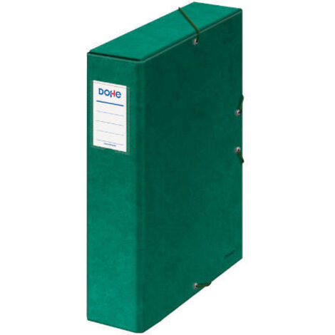 CAJAS DE PROYECTOS CARTÓN FORRADO LOMO DE 7 CM VERDE CON ETIQUETA 245X350X70 DOHE 09738