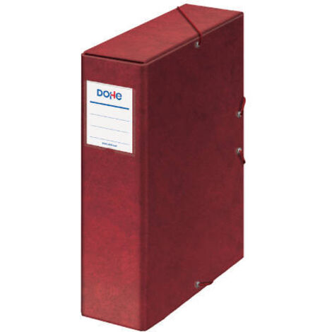 CAJAS DE PROYECTOS CARTÓN FORRADO LOMO DE 9 CM ROJO CON ETIQUETA 245X350X90 DOHE 09745