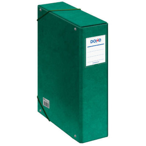 CAJAS DE PROYECTOS CARTÓN FORRADO LOMO DE 9 CM VERDE CON ETIQUETA 245X350X90 DOHE 09746
