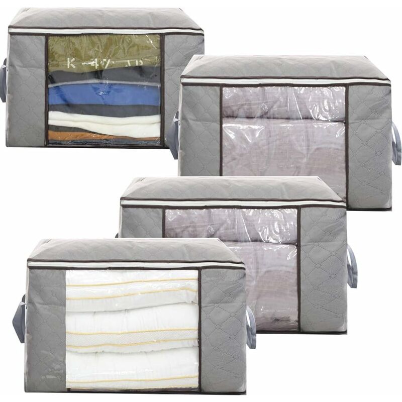 

Cajas para ropa, soporte para mantas de armario, cajas de armario, organizador plegable transpirable, bolsa de almacenamiento, 60 x 35 x 40 cm, para