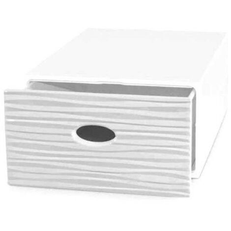 IPERBRIKO Cajón almacenaje multiusos 28x40x15 H qbox wave blanco Domopak