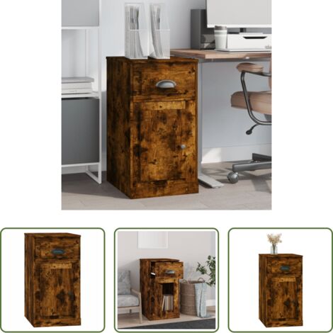 Cajón -  Armario auxiliar y cajón madera contrachapada roble 40x50x75 cm