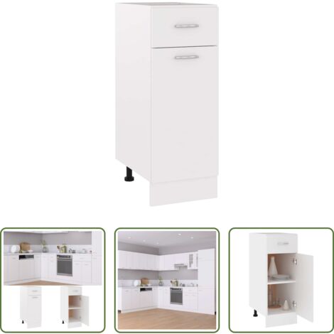 Cajón bajo -  Cajón inferior "Lyon" blanco, 30 x 46 x 81,5 cm, madera de ingeniería