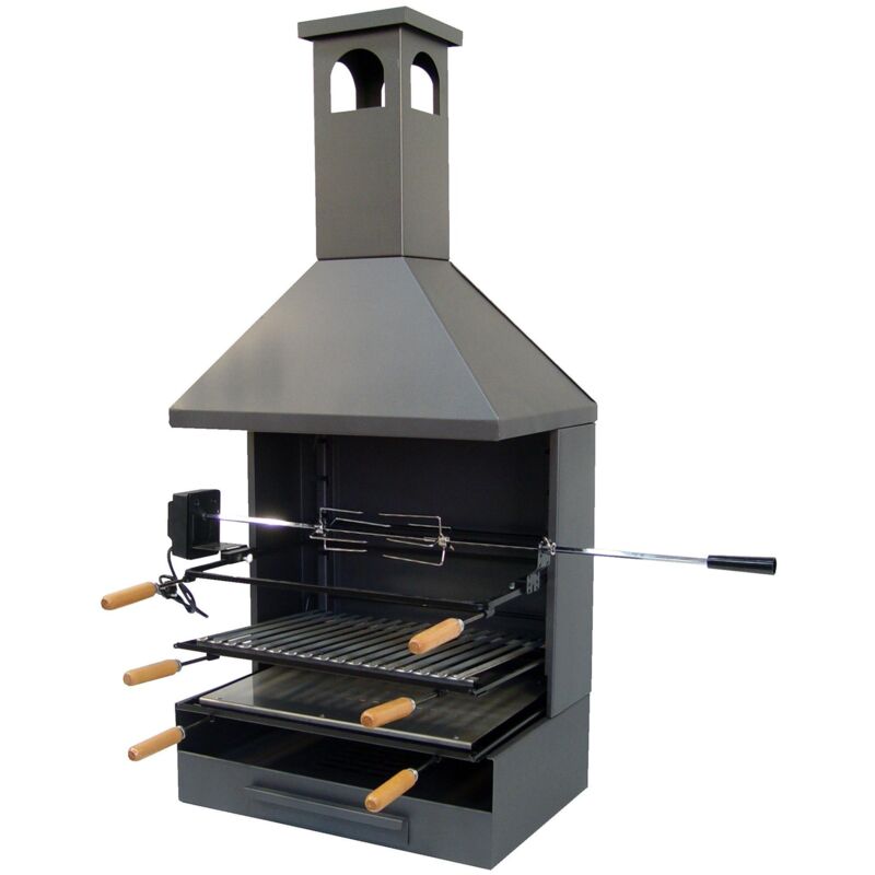 

Cajón Barbacoa con chimenea completa y Bandejas de Madera Imex el Zorro 72x40x135