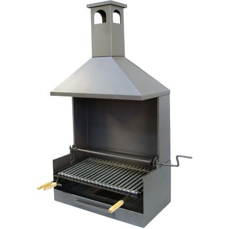 Cajón Barbacoa con chimenea para Obra-Elevador y Parrilla Inox Imex el Zorro 61x40x148