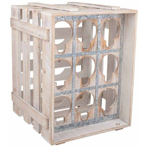 Cajón botellero de madera marrón 33x32x43