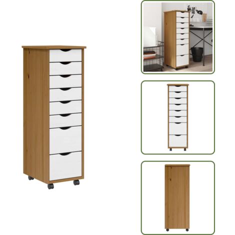 Cajón con ruedas para dormitorio - vidaXL Cajonera con ruedas MOSS madera maciza pino marrón miel - Cajón con ruedas para salón
