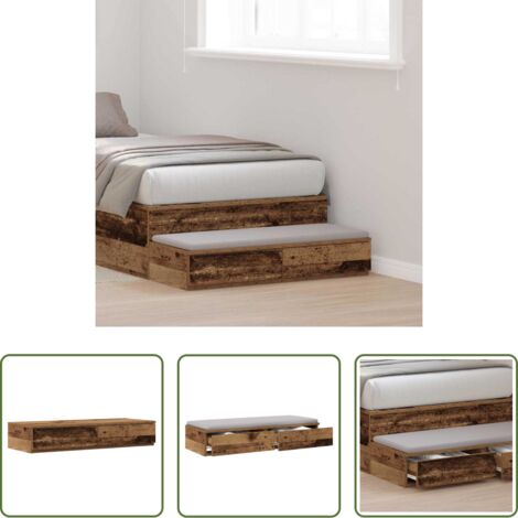 Cajón de almacenamiento -  Cajones de cama con cajón Madera vieja 100 x 36,5 x 16,5 cm
