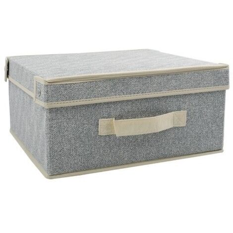 Cajón de almacenamiento microaireado y transpirable con tapa Gris MSV