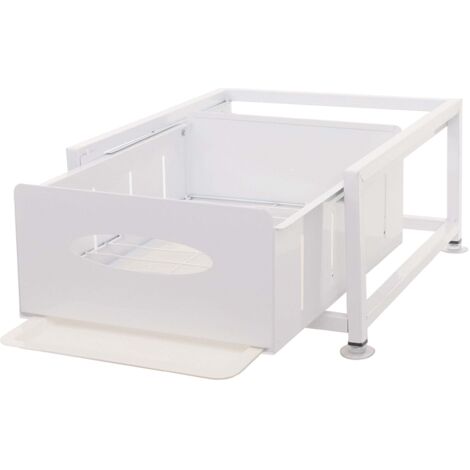 Cajón de armario con bandeja deslizante almacenamiento extensible para cocina y vajilla 19 × 34 × 42 cm metal blanco 040009457