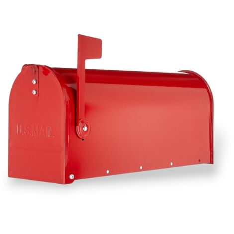 Cajón de correo de chapa galvanizada estilo americano Alubox América Rojo