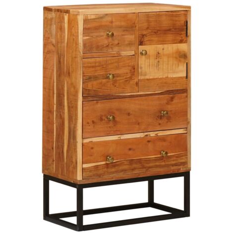 Cajón de Gaveta Natural 55 x 30 x 90 cm Madera de Acacia Sólida
