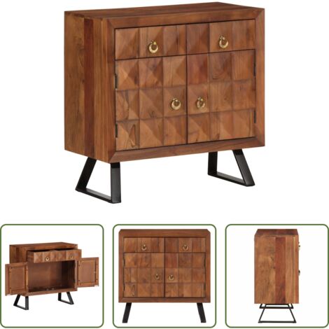 Cajón de madera -  Cajonera marrón miel 70x35x70 cm madera maciza acacia