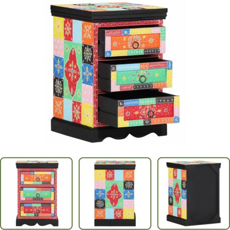 Cajón de madera -  Cajonera Multicolor 40 x 40 x 60 cm Madera de mango maciza