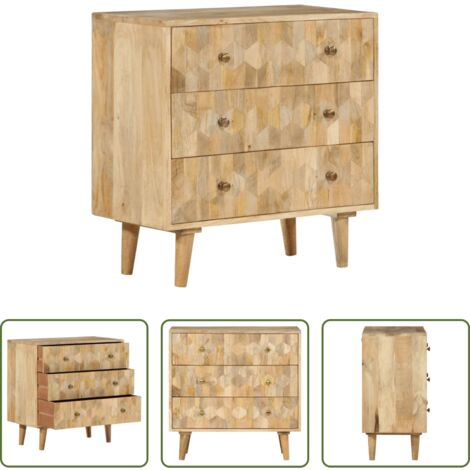 Cajón de madera maciza -  Cajonera de madera maciza de mango 70x35x70 cm