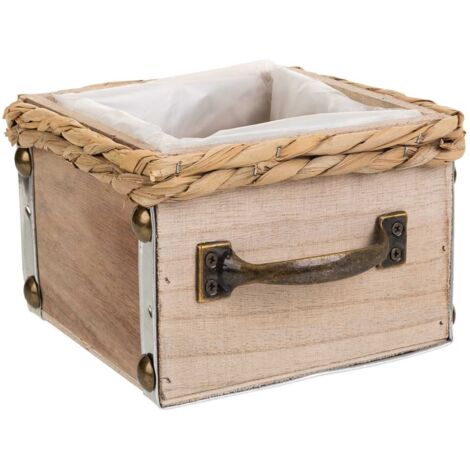 Cajón de madera marrón 15x15x10,5