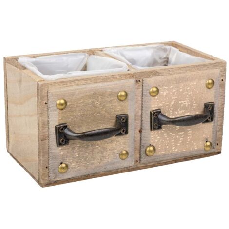 Cajón de madera marrón 20x10x10,5