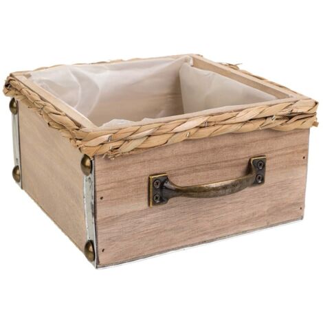 Cajón de madera marrón 20x20x10