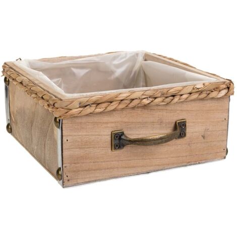 Cajón de madera marrón 23,5x23,5x10,5