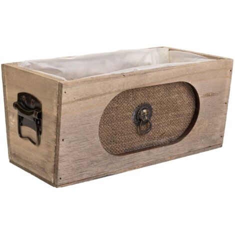 Cajon de madera marrón 25x13x12